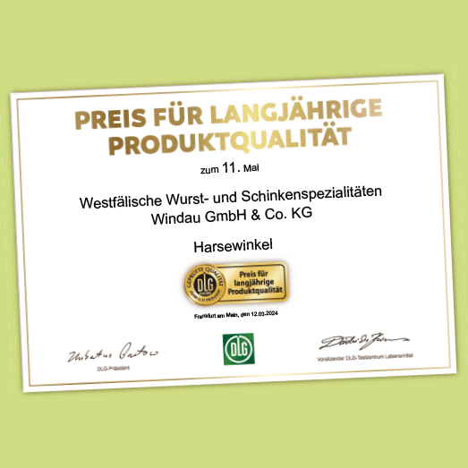DLG-Preis für langjährige Produktqualität