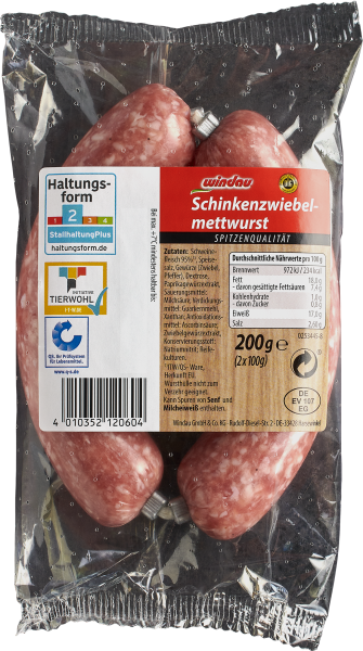 Windau Schinken-Zwiebelmettwurst Hörnchen