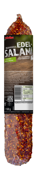 Delikatess Edelsalami mit buntem Gewürzmantel 500g