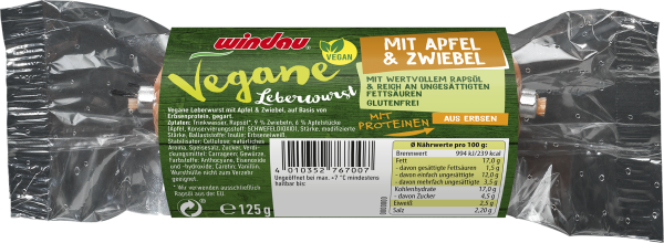 Windau Vegane Leberwurst mit Apfel & Zwiebel